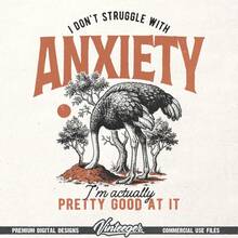Digital Print File With Humor About Mental Health - Funny Phrase About Anxiety - Humorous Sublimation Design For Introverts - Digital Print For Sarcastic T-Shirts - 白色 - 查看 3