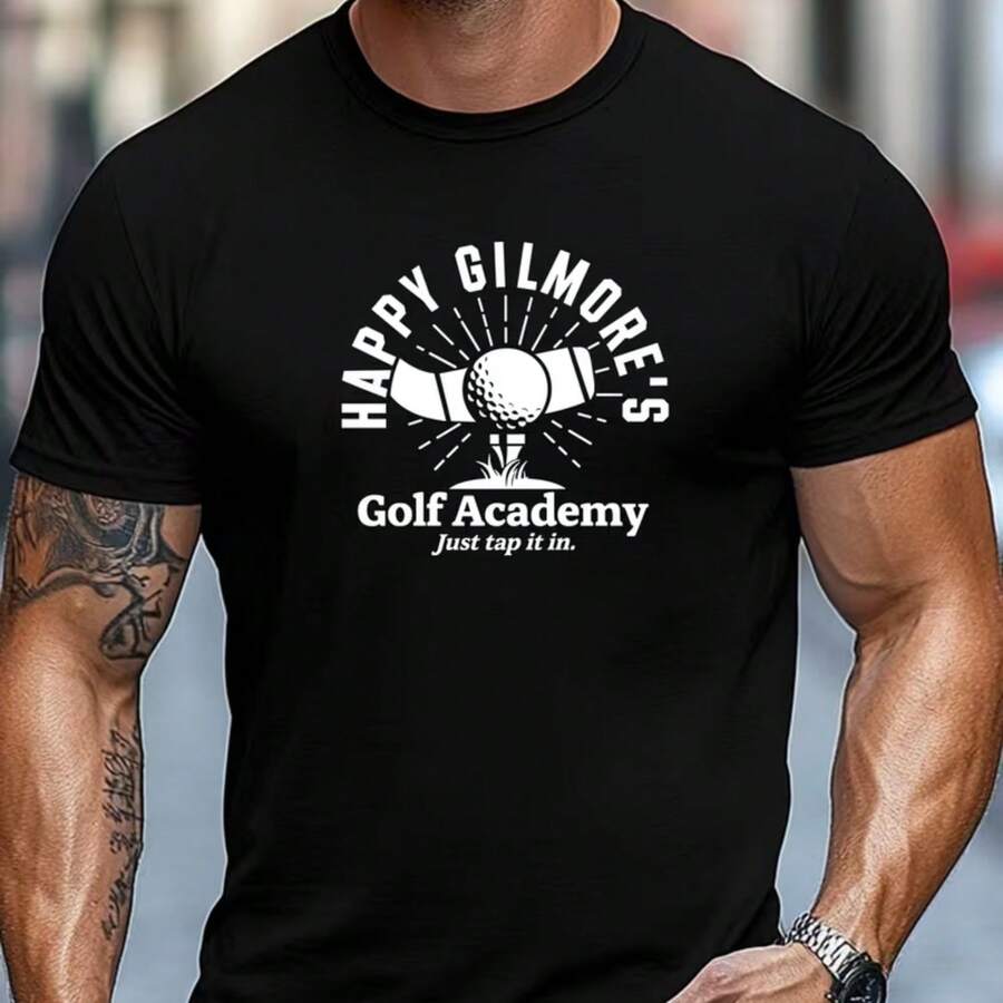 Printed T-Shirt For Men And Women - Black - View 1