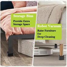 4 Black Square Furniture Risers, Raise 8cm, Black - 1 - View 6