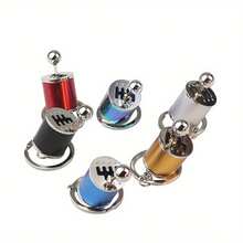 1pc Random Color High-Grade Alloy Gearshift Knob Keychain - Manual Transmission Gear Stick Design, Rotatable Desktop Decor & Perfect Gift For Car Enthusiasts, Metal Gear Shift Shaped Keyring, Mini Gear Stick Keychain, Cool Car Shifter Keychain, Car Key Chain Accessory, Christmas Gift - Multicolor - View 9