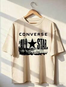 All Star T-Shirt With Vintage Distressed Design,  Short-Sleeve T-Shirt For Spring/Summer 2026, Made In Mexico, 180 Grams. Cartoon Print, Couple Design, Suitable For Indoor Or Outdoor Wear. Crew Neck, Unisex, Ideal For Office And Leisure. One-Pack. - APR-P631577SLNDXZGY622 - 查看 1