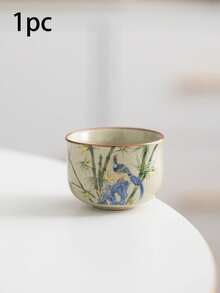 1/2/4/6pcs Bamboo Pattern Ceramic Tea Cups, Household Guest Tea Cups, Master Cups, Kung Fu Tea Cups, Black Tea Cups, Tea Tasting Cups, Espresso Cups, Party Afternoon Tea Cups, Coffee Cups, Gift Mugs - Multicolor - View 17