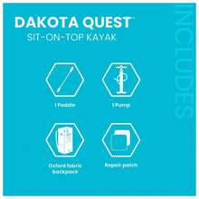68245EP 10.5ft Dakota Quest SitOnTop Inflatable Kayak, Kayak Folds Into Backpack, 352lbs Capacity, Hand Air Pump, Paddle, Phone - As Illustrated - View 3