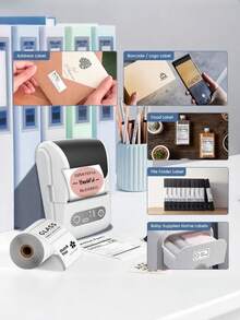 Portable Thermal Label Printer, Wireless Thermal Label Printer, Mini Barcode Printer, Sticker Printer, Compatible With Smartphone Apps (IOS/Android), Supports Smartphone Printing, Built-In Rechargeable Battery And USB Port - Suitable For Home, Office, Classroom Organization, Retail, Jewelry Labels, Receipts, QR/1D/2D Barcode Printing, DIY Stickers (No Ink Required). - Multicolor - View 6