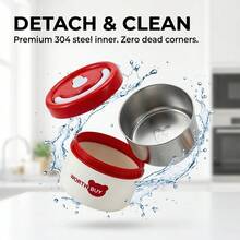 1pc/Set Portable 304 Stainless Steel Lunch Box, Bento Box With Handle, Leak Proof Fruit Salad Food Storage Container, Dishwasher & Microwave Allowable,Suitable For Student And Adult Use In Home, School, Office, Picnic, Travel, Back To School - Multicolor - View 7