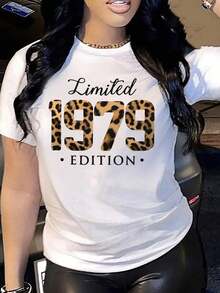 Under The Radar Women's T-Shirt | Shipped From Mexico | High-Quality Breathable Fabric | Loose-Fitting Short-Sleeve Cotton T-Shirt With Leopard Print, Limited Edition 1979, Casual Sporty Style With Crew Neck, Urban Vintage Style, Unisex, In Black And White. - 白色 - 查看 7
