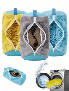 1pc Shoe Washing Bag For Washing Machine, 360° Deep Cleaning, Anti-Deformation, Reusable With Snowflake Lining, Perfect For Sneakers And Casual Shoes - Multicolor - View 2