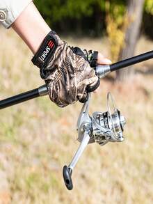 GOTURE 1set Fishing Rod, Reel, And Glove Set Including A Saltwater Long-Casting Lure Rod-Reel Combo, Retractable Spinning Rod, Quick-Drying Half-Finger Fishing Gloves With Three-Finger Open Design, And A Randomly Colored Lure Set In The Rod-Reel Combo. - Multicolor - View 9