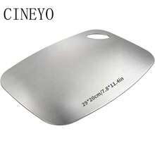 CINEYO 1pc Pure Titanium Cutting Board - Perforated Kitchen Cutting Board, Schneidebrett, Multiple Sizes In Silver Color, Chopping Board, Suitable For Cutting Meat, Vegetables, Fruits, Kitchen Accessories, Grill Accessories, Chopping Board, Barbecue - Silver - View 11