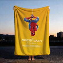 1pc S-Pider-Man Print Blanket,Retro Cartoon Style Throw Blanket,Cartoon Character Printed Blanket,All-Season Universal Nap Blanket,Character Home Decor Blanket,Modern Fashion Gift Suitable For Home Bedroom Bed Sofa Office Lunch Break Cover Picnic Blanket - Multicolor - View 2