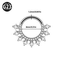 1 chiếc khuyên tai hình vuông bằng titan G23 đính đá Zirconia, khuyên tai Daith có bản lề, khuyên tai hình chữ nhật đính đá Zirconia dùng cho vách ngăn mũi, khuyên tai Tragus, Helix và sụn tai. - Như thể hiện trong hình ảnh - Xem 18