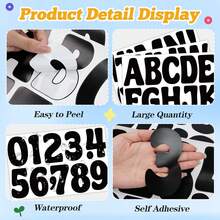 1 Set Large Letter Stickers, Number Stickers, Vinyl Self-Adhesive Stickers For Bulletin Boards, Mailboxes, Crafts, Classrooms, Home Party Decorations - Multicolor - View 3