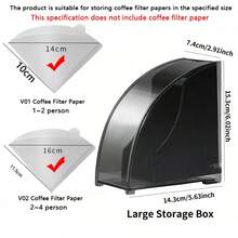 1pc Coffee Filter Paper Holder With Lid, Filter Paper Storage Box, Dust-Proof And Moisture-Proof, Coffee Station Organizer Rack, Suitable For Bar/Home/Office - Black - View 10