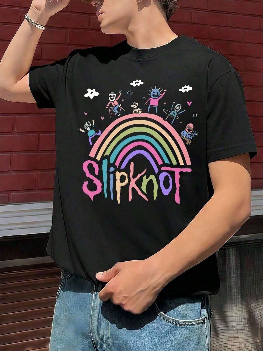 Men's T-Shirts,Men's Summer Outfit Vintage Y2K Streetwear Tops Cotton Tops – Men's Clothing Summer T-Shirt - 黑色 - 查看 1