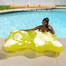 Sloosh 60 Gummy Bear Flotador Hinchable Flotadores de Piscina Decoración Balsas de Piscina Rafting Juguetes de Piscina de Temporada Bonita Piscina Playa Fiesta Decoración para Niños Pequeños Adultos - amarillo - Ver 4