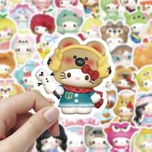 SANRIO 60张卡通小猫咪可爱涂鸦贴纸，多巴胺贴纸，日式ins风创意小猫咪贴纸，适用于剪贴簿、笔记本、水瓶、笔记本电脑、手机、生日贺卡、礼品包装、返校用品、节日礼物 - 彩色 - 查看 7