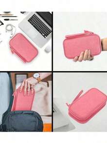 1 buah Tas Penyimpanan Aksesori Digital Dua Lapis, Tas Penyimpanan Elektronik untuk Perjalanan, Organizer Kabel Data Universal, Cocok untuk Tas Penyimpanan Ponsel, Organizer Kabel Data, Dompet Koin, Tas Penyimpanan Perhiasan dengan Kompartemen, Cocok untuk Power Bank, Mouse, Charger, Kabel Data, Hard Drive Mobile, Casing Pelindung, Tas Penyimpanan, Tas Earphone untuk Perjalanan - MultiWarna - View 5