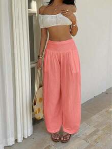 Pantalones a cuadros elegantes para mujer - Azul - Ver 11