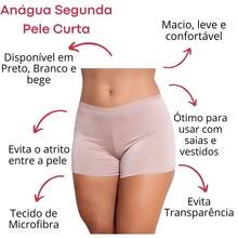 kit 10 Anágua Short Segunda Pele Curta Toque Suave e Caimento Perfeito, Evita Transparência balé - Multicolorido - Visão 2