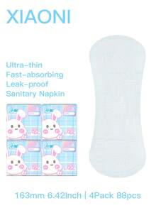 XIAONI 163mm Toallas sanitarias ultra delgadas para uso diario de mujeres, almohadillas sanitarias mini sin fragancia y amigables con la piel, suaves y transpirables, empacadas individualmente en paquetes pequeños, forros sanitarios cómodos y ajustados, 22/44/88 piezas - Ver 15