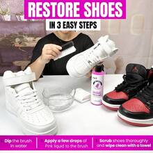 IMKU Sneaker Cleaning Kit - 220ml Cleaner With Brush And Microfiber Cloth, Suitable For Sneakers, PU, Canvas And White Shoes - Pink - View 3