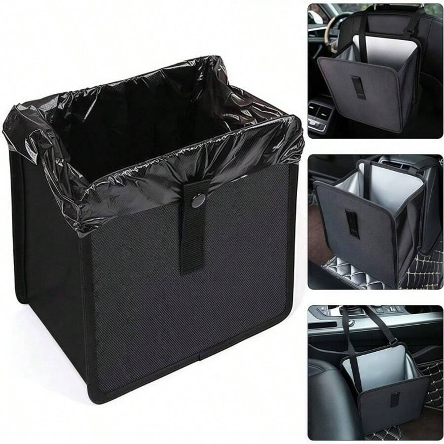Foldable Hanging Car Trash Can, Waterproof And Leak-Proof Large Capacity Design, Universal For Cars, Trucks, SUVs, Collapsible To Save Space, Convenient In-Car Garbage And Clutter Storage
