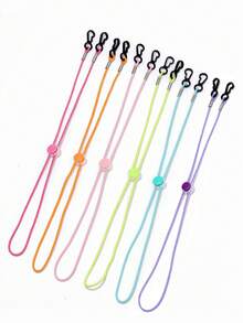 6pcs Solid Color Elastic Mask Chain, Adjustable Length, Unisex, Anti-Slip Chain, Suitable For Outdoor Sports Mask And Chain Lanyard - Multicolor - View 14