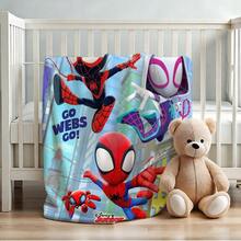 1pc Superhero Movie Print Blanket,Retro Cartoon Style Throw Blanket,Cartoon Character Printed Blanket,All-Season Universal Nap Blanket,Character Home Decor Blanket,Modern Fashion Gift Suitable For Home Bedroom Bed Sofa Office Lunch Break Cover Picnic Blanket - Nhiều màu - Xem 4