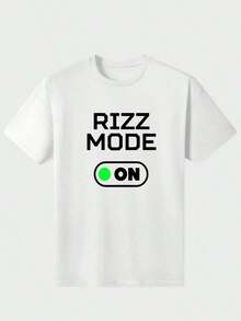 Funny T-Shirt With Meme Phrases For Parties, Rizz Style, Casual Digital Print, 220g, 100% Thick Cotton - White - View 1