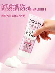 Pond's 溫和弱酸性控油泡沫洗面乳，微氣泡濃密泡沫含菸鹼醯胺，溫和控油、清潔毛孔、維持油水平衡、提亮肌膚，適合敏感肌，清爽不緊繃 - 膠原蛋白亮白 - 查看 6