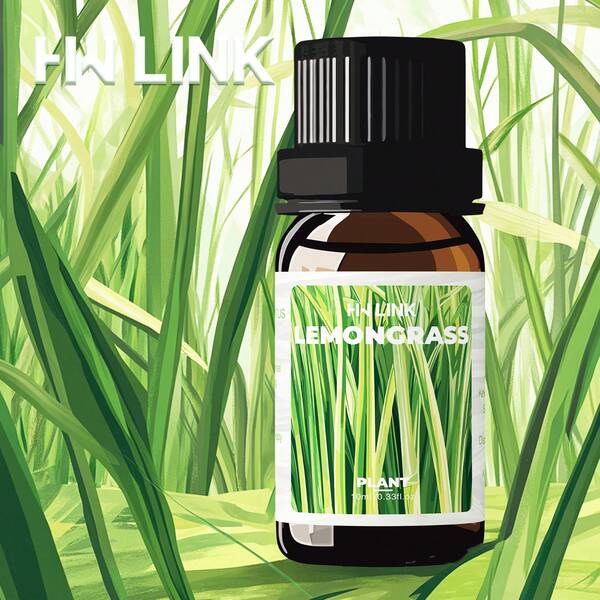HWLINK 10ml Lemongrass Essential Oil Natural Plant Essential Oil Fresh Scent Indoor Diffuser Long Lasting Fragrance Reed Diffuser/Humidifier Essential Oil Holiday Gift