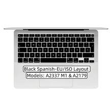 1件時尚西班牙語矽膠鍵盤保護膜,適用於 MacBook Air 13 吋(型號:A2337 M1 與 A2179),2022、2021 與 2020 年上市,配備 Touch ID,完美貼合按鍵,防刮、可水洗且易於清潔 - 查看 14
