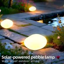 1pc Solar Powered Rock Shaped LED Light, Automatic On/Off No Wiring Required Spherical Atmosphere Light, Indoor/Outdoor Decorative Light, Suitable For Garden Path Patio Tabletop, Christmas Halloween Holiday Decoration - Stone Lamp - View 3