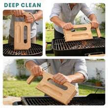 Wooden Grill Scraper, Brush Natural Hardwood BBQ Cleaner, Grill Grate Cleaner For Traeger Grills -  Bristle-Free Grill Cleaning Tool With Pro Series, Ironwood, And Timberline Grills - WOOD - View 5