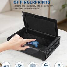 Quick Access And - Biometric Gun  - Fingerprint, Keypad And Key - Lighted Storage For Bedroom, Living Room Or Closet, Efficient Protection And Organization - B - View 6