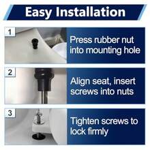 8PCS 3/8-Inch Dia Toilet  Screw  Kit Compatible With Select  One-Piece Toilets, Toilet  Screws Kit With Rubber Anchor Nuts, Replace K-84999 And K-85040 - Black - View 8