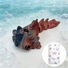 1/2/3pcs Cute Axolotl Ornament With Gift Bag, Random Gecko, Strange Animal-Shaped, PLA Material, Movable Joints, Desktop & Car Decoration, Novelty Birthday Gift, Party Favor, Axolotl Toy, Christmas Stocking Fillers, Party Bag Filler, Halloween Gifts - Multicolor - View 16