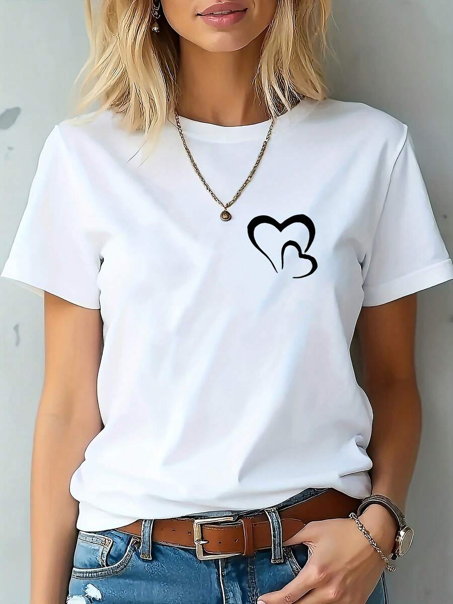 Camiseta de Mujer - Corte Clásico, Suave y Transpirable, Uso Diario Casual, Cuello Redondo Clásico, Versátil para Cualquier Outfit, Múltiples Colores, Ajuste Elástico, Lavable a Máquina, Tallas XS-XXL - Blanco - Ver 1