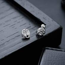 1 pièce Boucles d'oreilles avec design de masque strass, bijoux de luxe minimaliste personnalisé, convient pour un port quotidien et en cadeau - X568-A - Voir 4