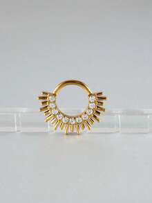 1PC G23 Titanium Zirconia Piercing Hoop Titanium Hinged Clicker Ring Septum Ring Hexagram CZ Labret Ring Ear Tragus Helix Cartilage Piercing - Như thể hiện trong hình ảnh - Xem 7
