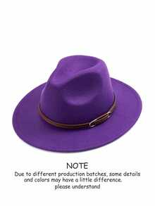 1pc Autumn/Winter Wide Brim Wool Felt Hat, Elegant Elegant Belt Decor Western Cowboy Hat, Personalized Casual Fashion Style Heart-Shaped Crown Hat, European And American Western Unisex Cowboy Hat, Suitable For Party, Gathering, Western Theme Event, Daily Wear - Multicolor 2 - View 28