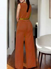 Sexy Women's Jumpsuit With Belt - Fashionable, Comfortable, And Casual - Ideal For The Office Or A Sexy Date - 謝德倫 - 查看 2