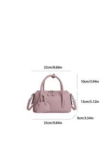 Women's Pillow Handbag, Fashionable Minimalist Elegant Large Capacity Shoulder Bag, Pink - Pink - View 11