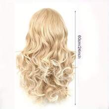 High-Temperature Synthetic Fiber Halloween Cosplay Wig, Colorful Gradient, European And American Style, Full Cover, Harajuku Anime Long Curly Hair With Big Waves And Long Bangs - 混金色 - 查看 3
