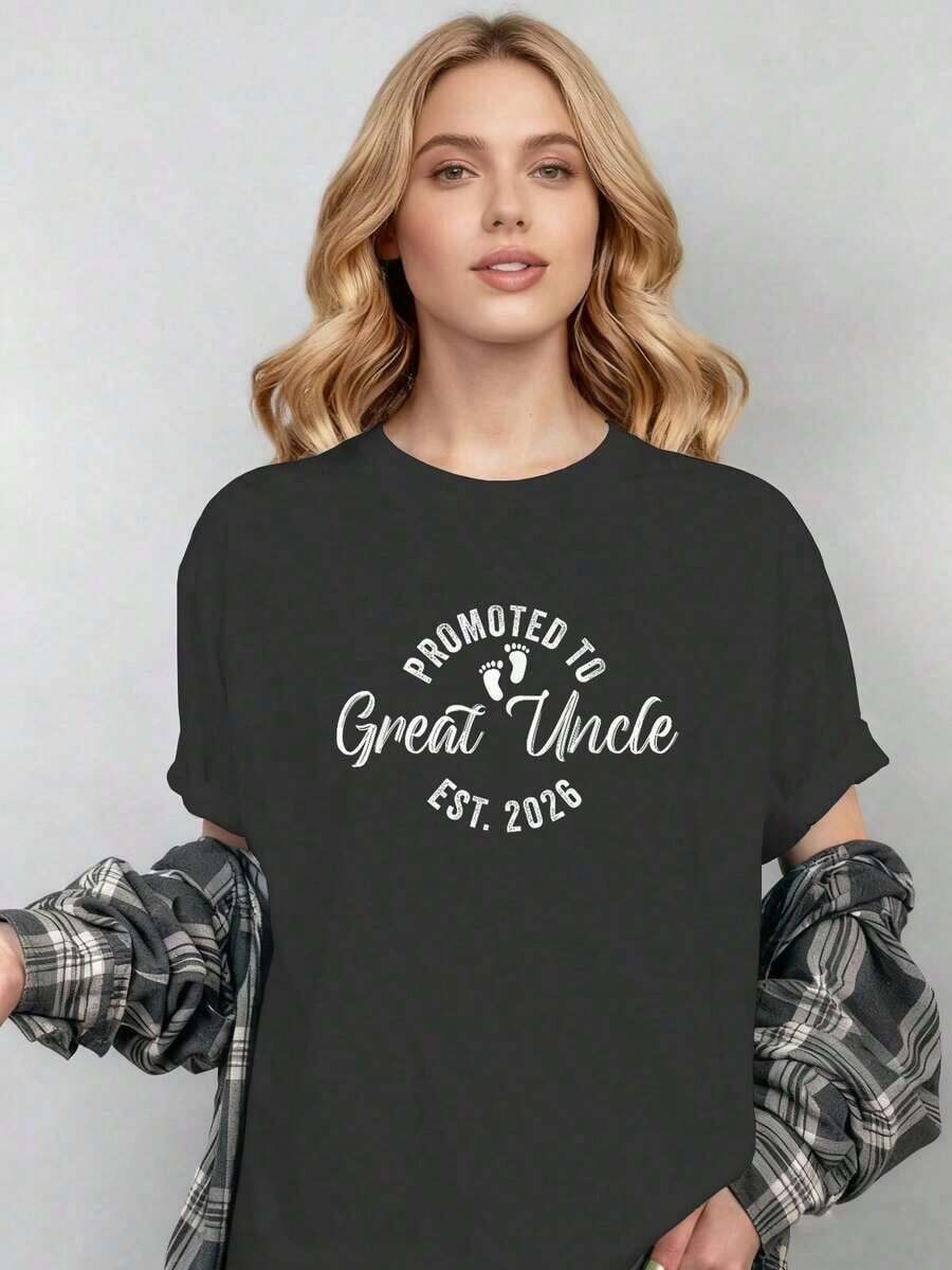 Promoted To Primo-Cuatro 2026 Women's Graphic Print T-Shirt Top Women's Blouses > Clothing - 黑色 - 查看 1