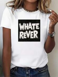 Women's Casual Summer T-Shirt, Cool Graphic Design T-Shirt As A Gift For Friends, Family And For Office Use, Perfect For Lunar New Year Celebration, Must-Have. - 白色 - 查看 7