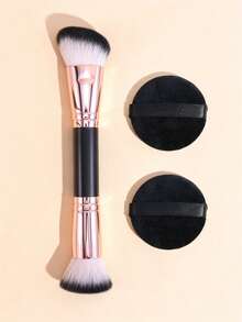 Pincel de maquillaje multifuncional 2 en 1, pincel de contorno y pincel de rubor, crea un maquillaje perfecto sin esfuerzo, adecuado para principiantes, herramienta de belleza portátil - Multicolor - Ver 7