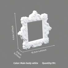 1件萬聖節裝飾樹脂歐式3D浮雕黑色橢圓相框，手工飾品，浮雕桌面裝飾，宮廷風裝飾品，臥室裝飾，迷你屋裝飾道具，適用於攝影道具，萬聖節節日氛圍裝飾道具，禮品裝飾相框 - 白色 - 查看 13