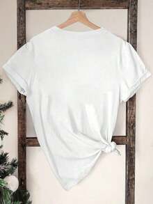 1 Women's T-Shirt - Heather Grey With Heart Print, Soft Casual T-Shirt For Everyday Wear, Sizes S-XXXL - Perfect For Everyday Wear And Special Occasions. 180g - Versatile 100% Cotton Women's Casual T-Shirt - Easy To Match Basic. - 白色 - 查看 2