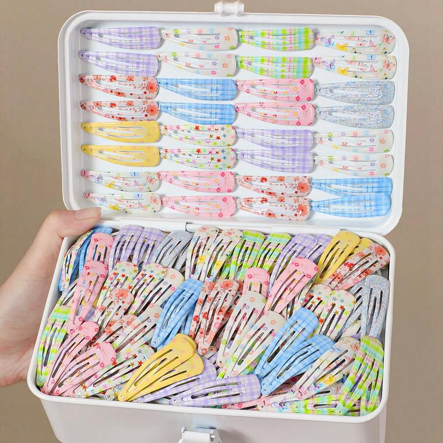 20pcs Girls Multicolor Star & Solid Color Random Style Minimalist Cute Princess BB Hair Clips Bangs & Loose Hair Clips Hair Accessories For Daily Use - Multicolor - View 1